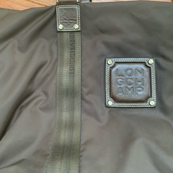 Longchamp Brown Nylon Tote with Brown Leather Square Label - Picture 2 of 10